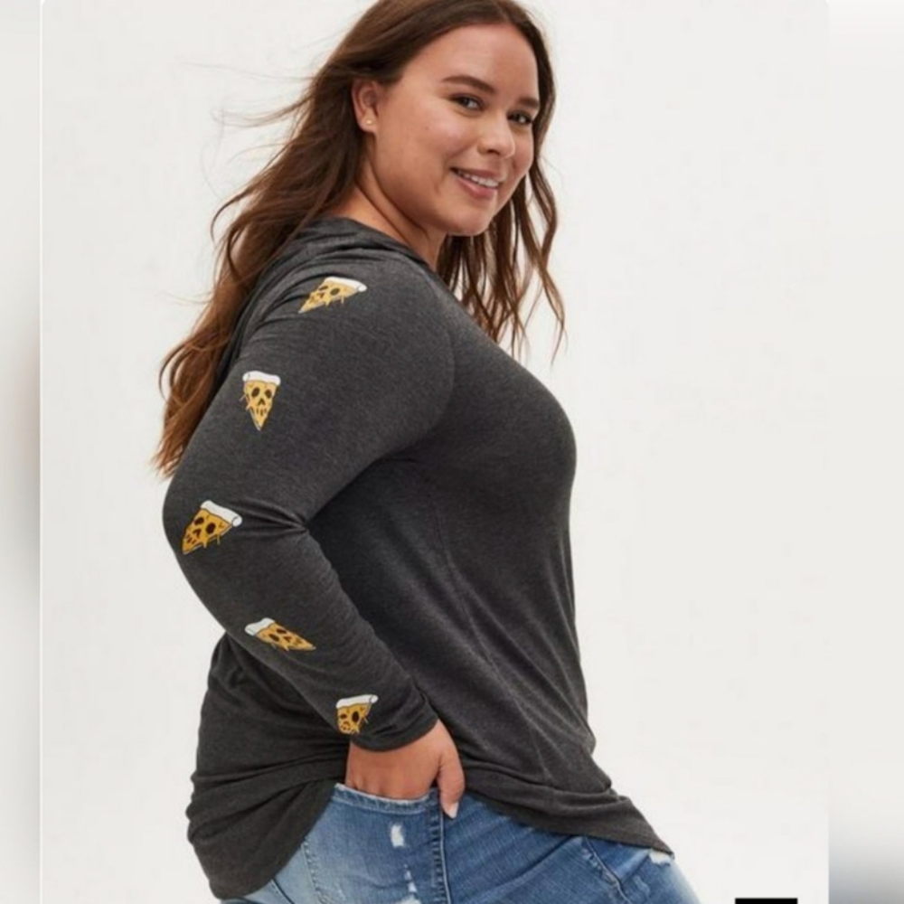 Torrid Super Soft Charcoal Gray Knit Long Sleeve Hoodie Women's Size 18/20